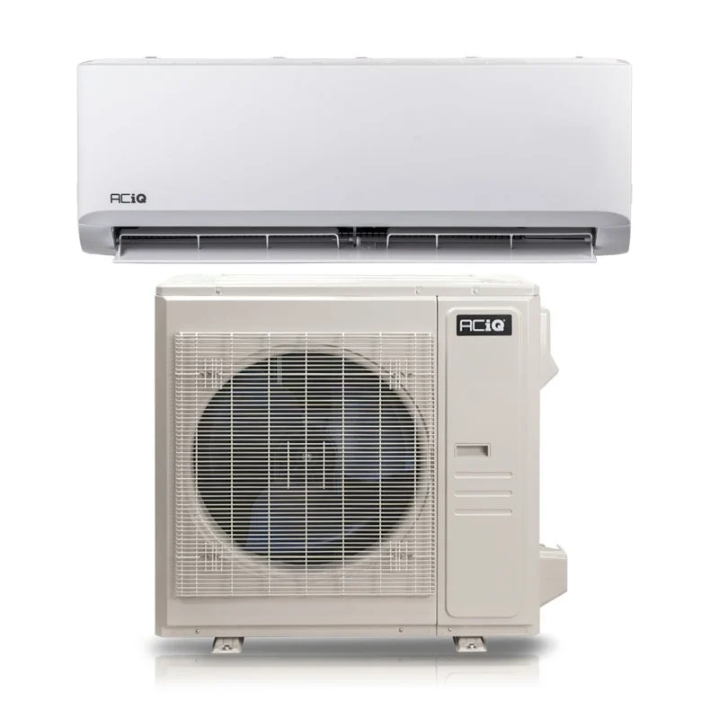 ACiQ Standard Base 9,000 BTU R-454B 208/230V (ACIQ-09W-HP230C / ACIQ-09Z-HP230C) mini-split heat pump indoor wall unit and outdoor condenser