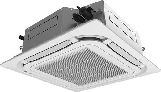 GREE four-way ceiling cassette indoor unit for R32 mini-split systems.