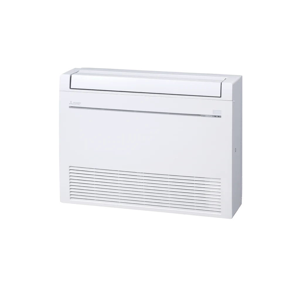 Mitsubishi Electric floor-mounted indoor console for an M-Series MFZ system.