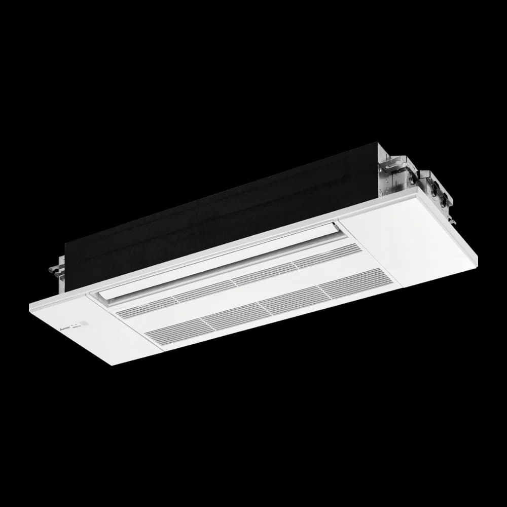Mitsubishi Electric one-way ceiling cassette indoor unit for an M-Series MLZ system.