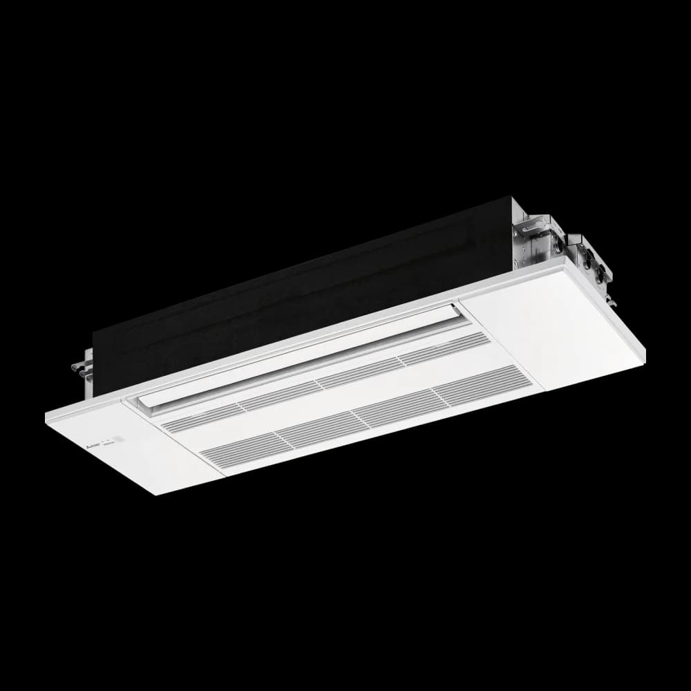 Mitsubishi Electric one-way ceiling cassette indoor unit for an M-Series MLZ system.